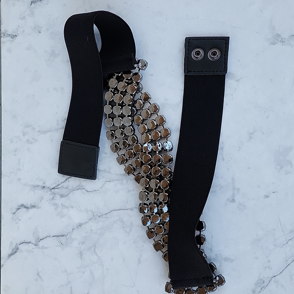 BCBGMAXAZRIA RHINESTONE ELASTICIZED BELT - Picture 5 of 7